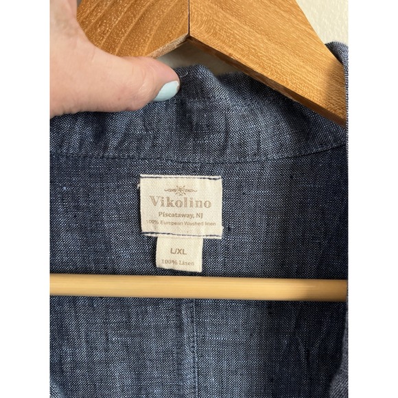 Vikolino Women's L/XL 100% Blue European Linen Sleeveless Long Vest Lagenlook - Picture 2 of 14